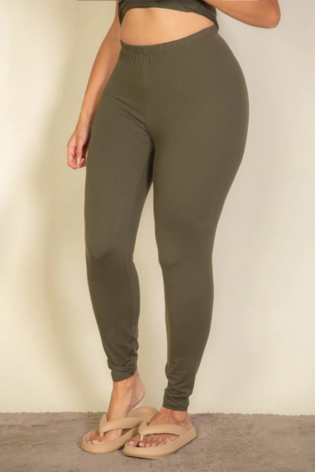 Plus Basic Solid Leggings Available in Sizes 1X-3X