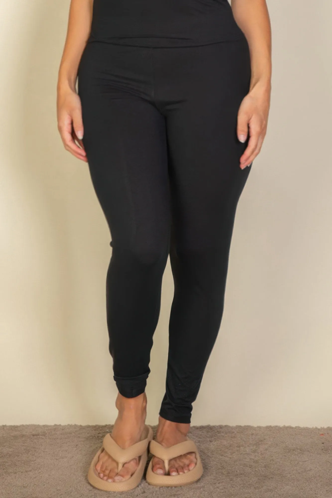 Plus Basic Solid Leggings Available in Sizes 1X-3X