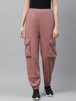 plusS Women Pink Regular Fit Solid Joggers