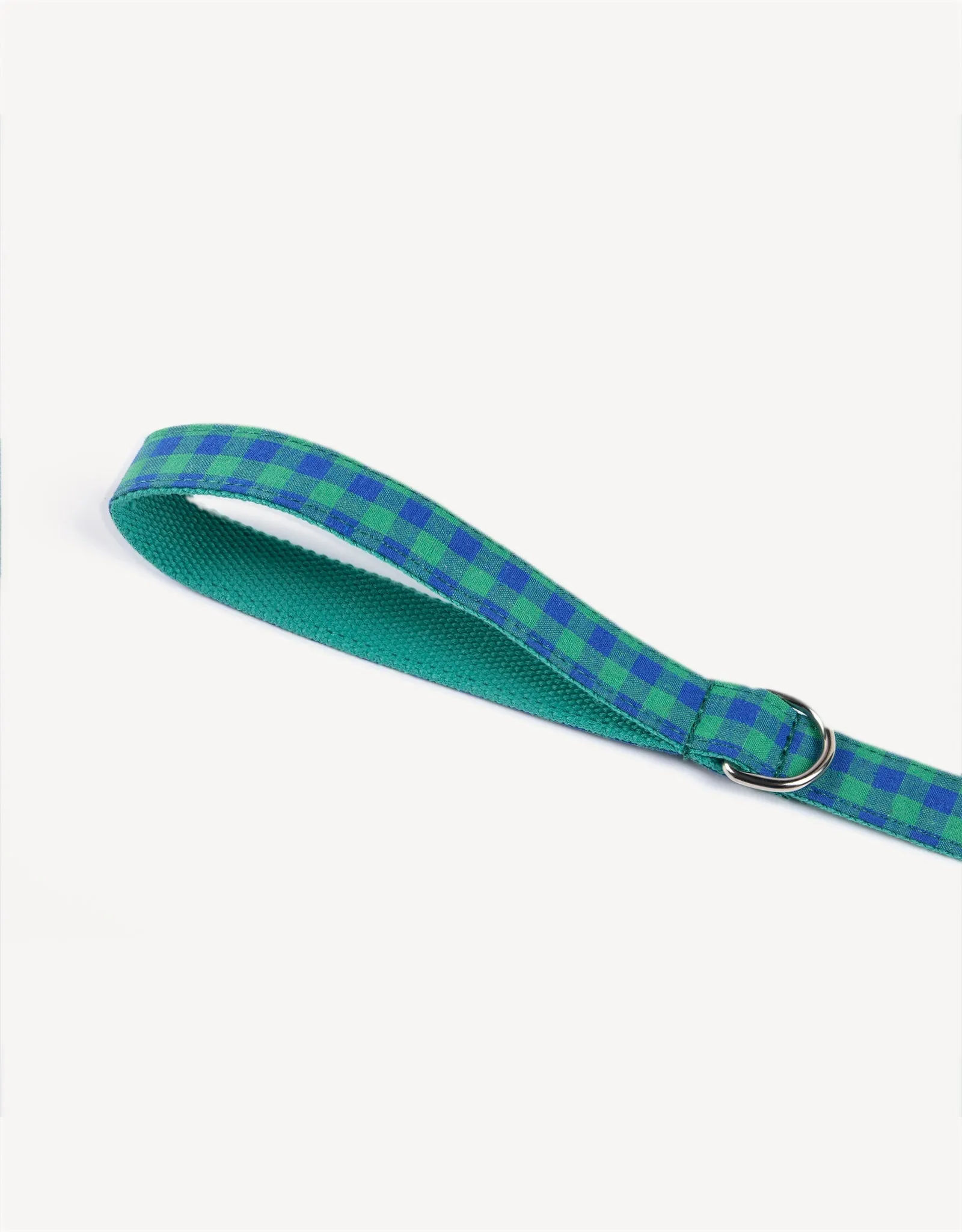 preppy checkered dog leash - bubblegum blue