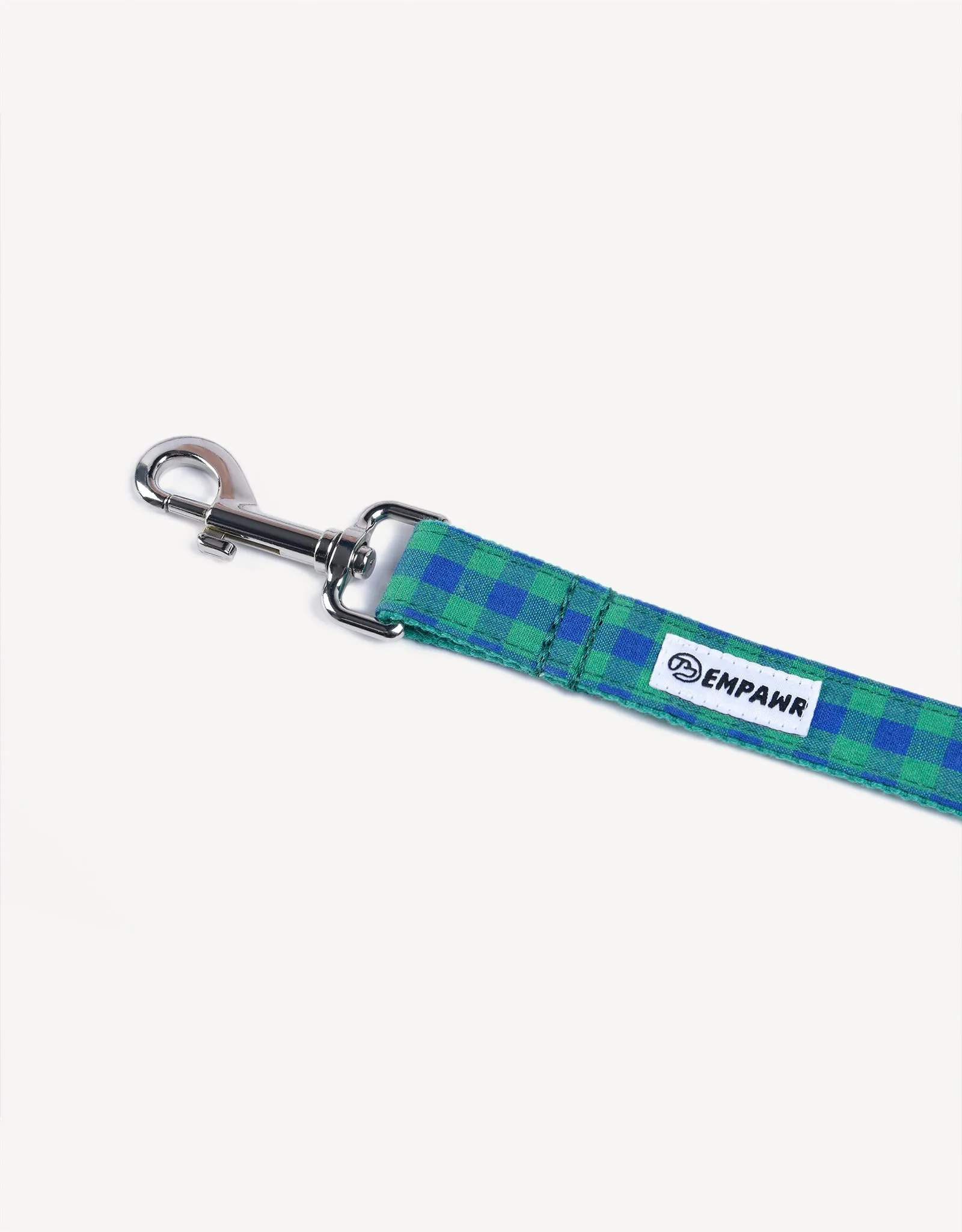 preppy checkered dog leash - bubblegum blue