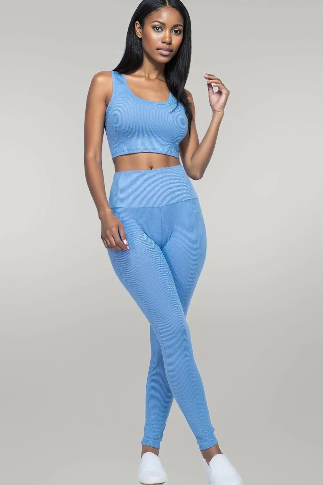 Ribbed Crop Top & Leggings Set