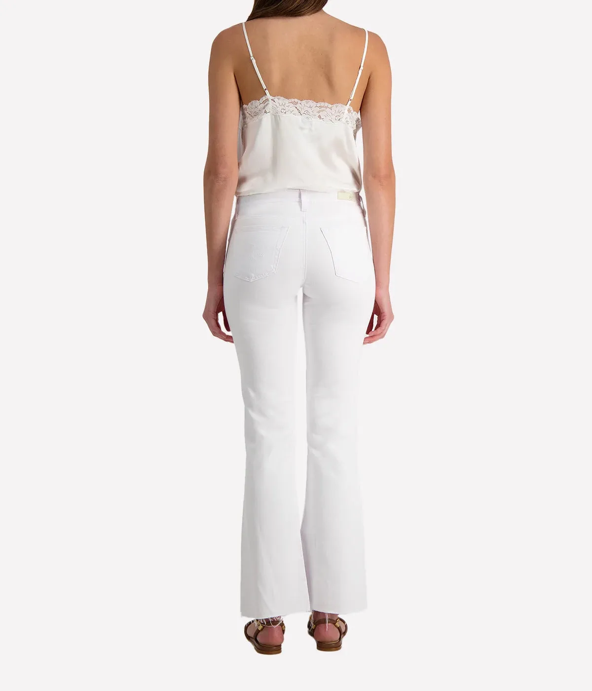 Saige Wide Leg Crop Jean in Modern White