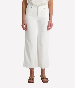 Saige Wide Leg Crop Jean in Modern White