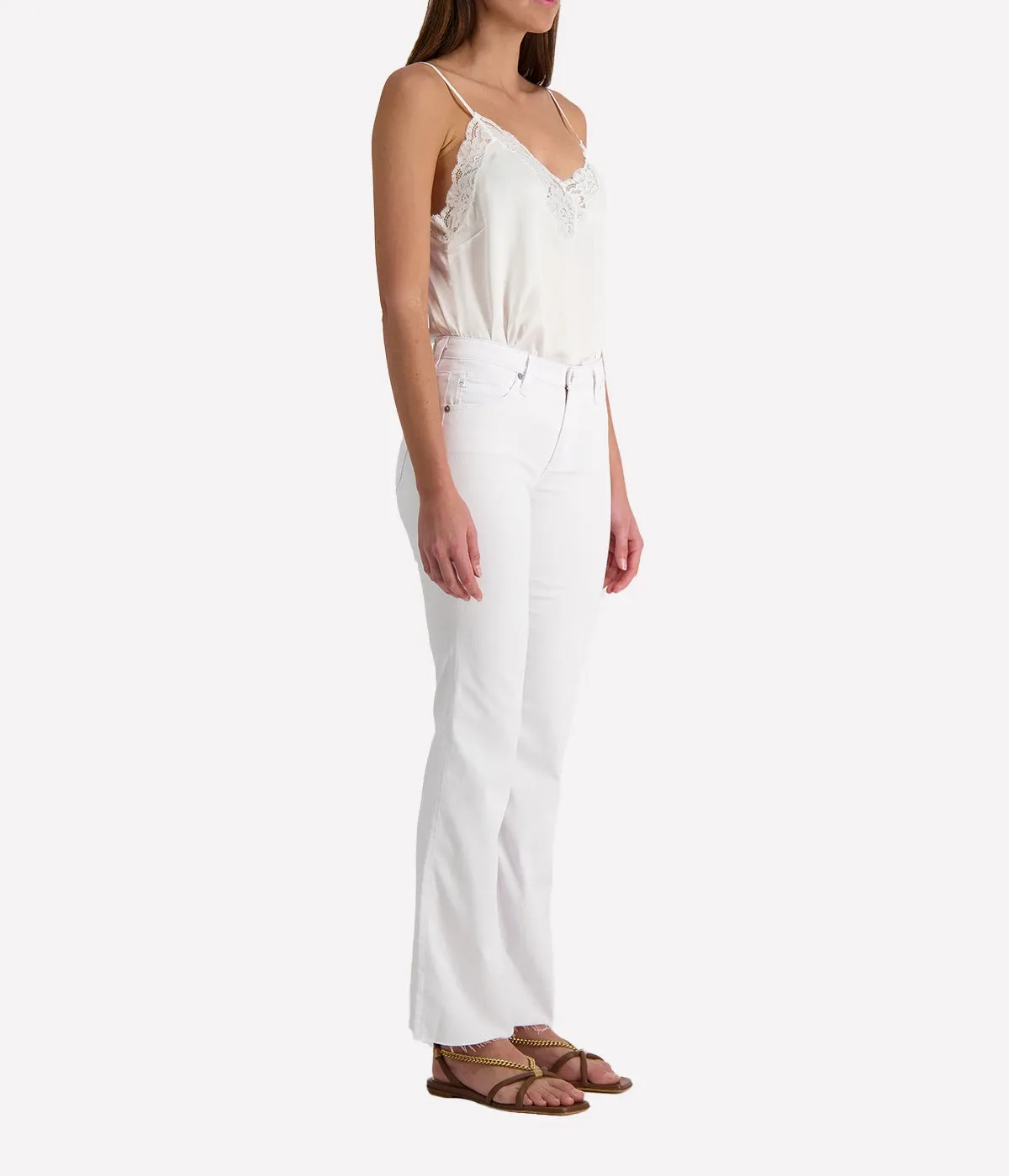Saige Wide Leg Crop Jean in Modern White