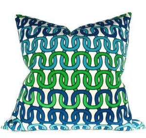 Schumacher Trina Turk Loop De Loop Outdoor Pillow Cover in Azure