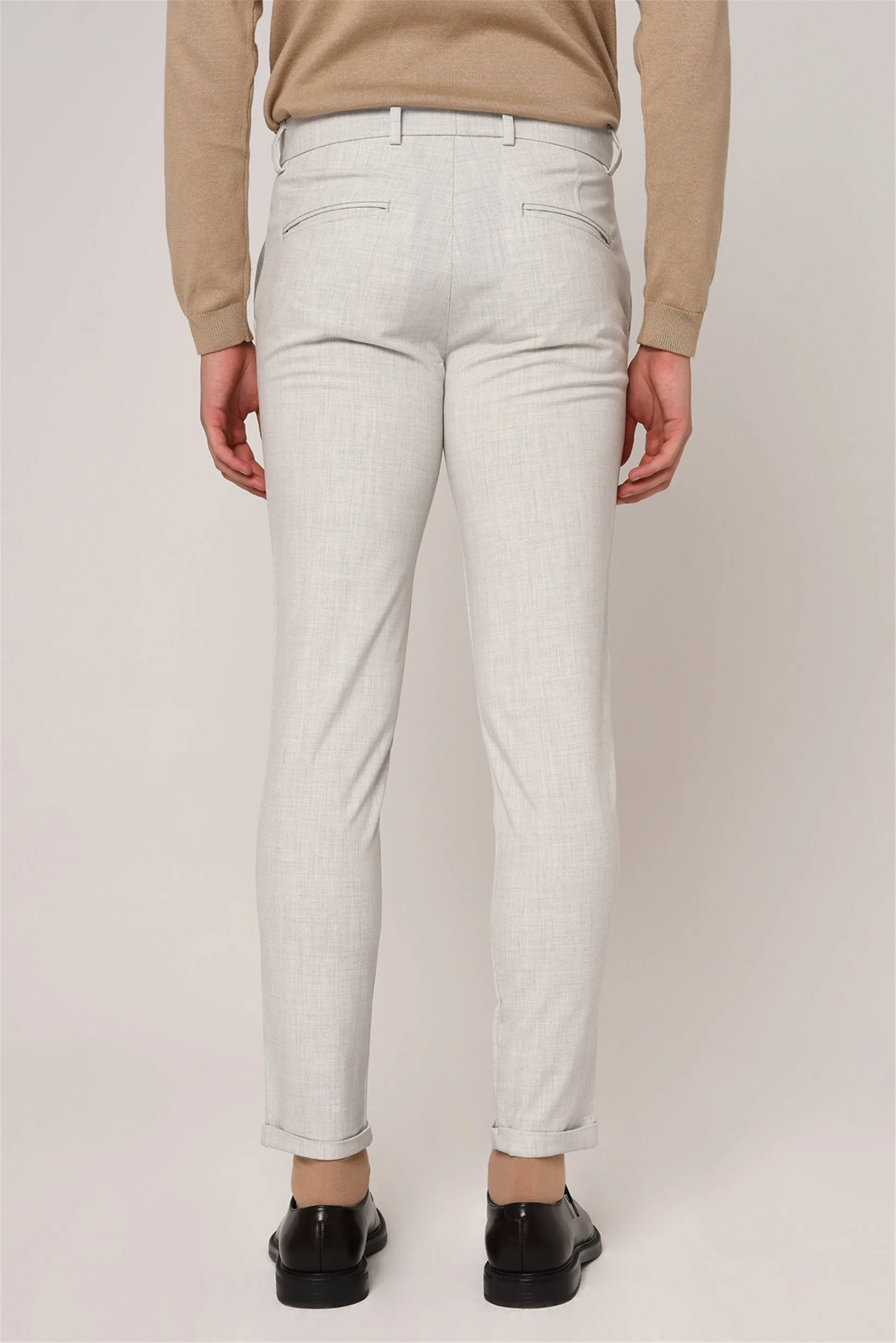 Silver Grey Slim Fit Men's Trousers - Wessi