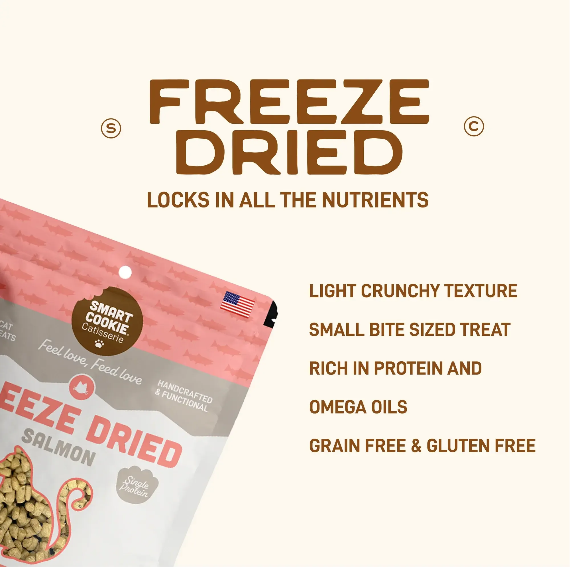 Smart Cookie Freeze-Dried Alaskan Salmon Cat Snacks