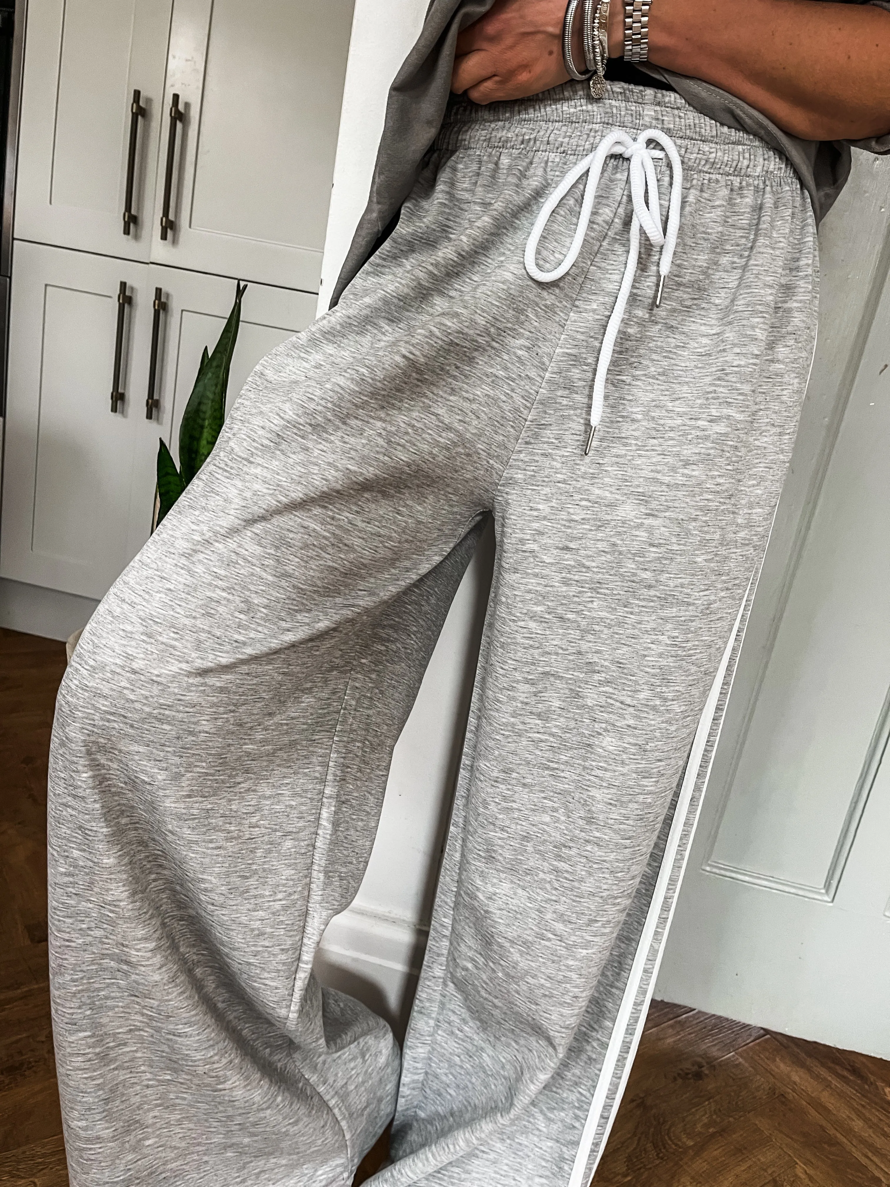Sports Stripe Wide Leg Joggers