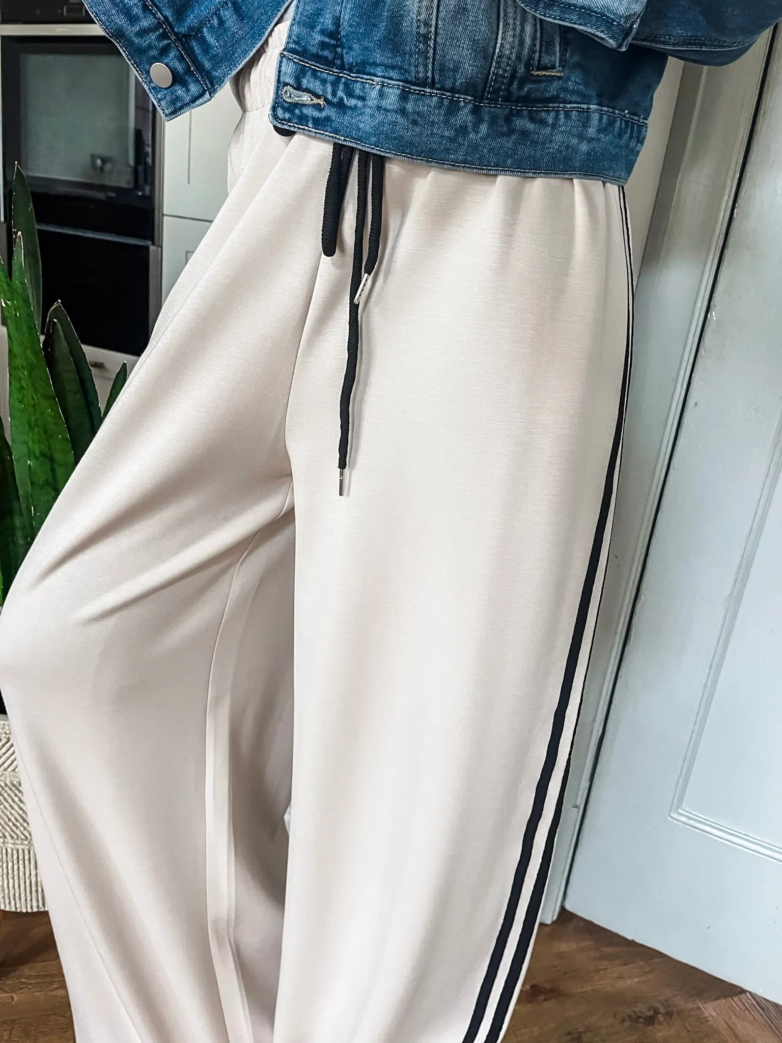 Sports Stripe Wide Leg Joggers