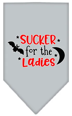 Sucker For The Ladies Screen Print Bandana Grey Large