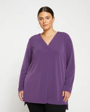 Velvety-Cool Jersey Column Tunic - Potion Purple