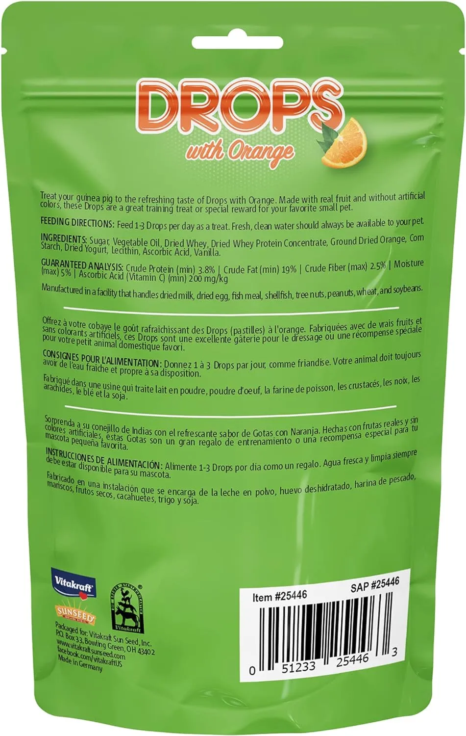 VITAKRAFT GUINEA PIG  ORANGE DROPS 5.3z