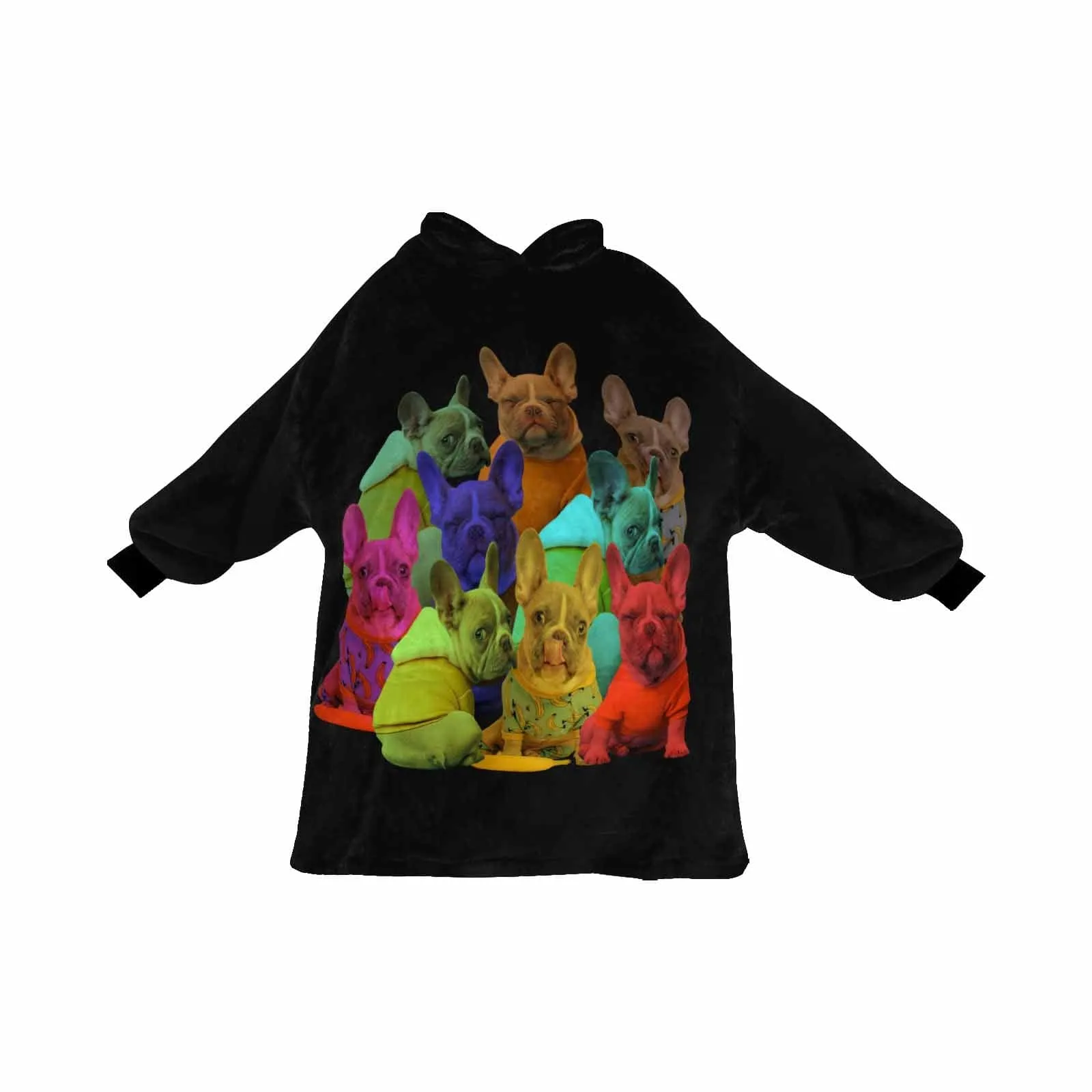 Wearable Blanket Custom Pet Colorful Photo Blanket Hoodie for Women Personalized Oversized Hoodie Fleece Blanket Pet Lover Gift