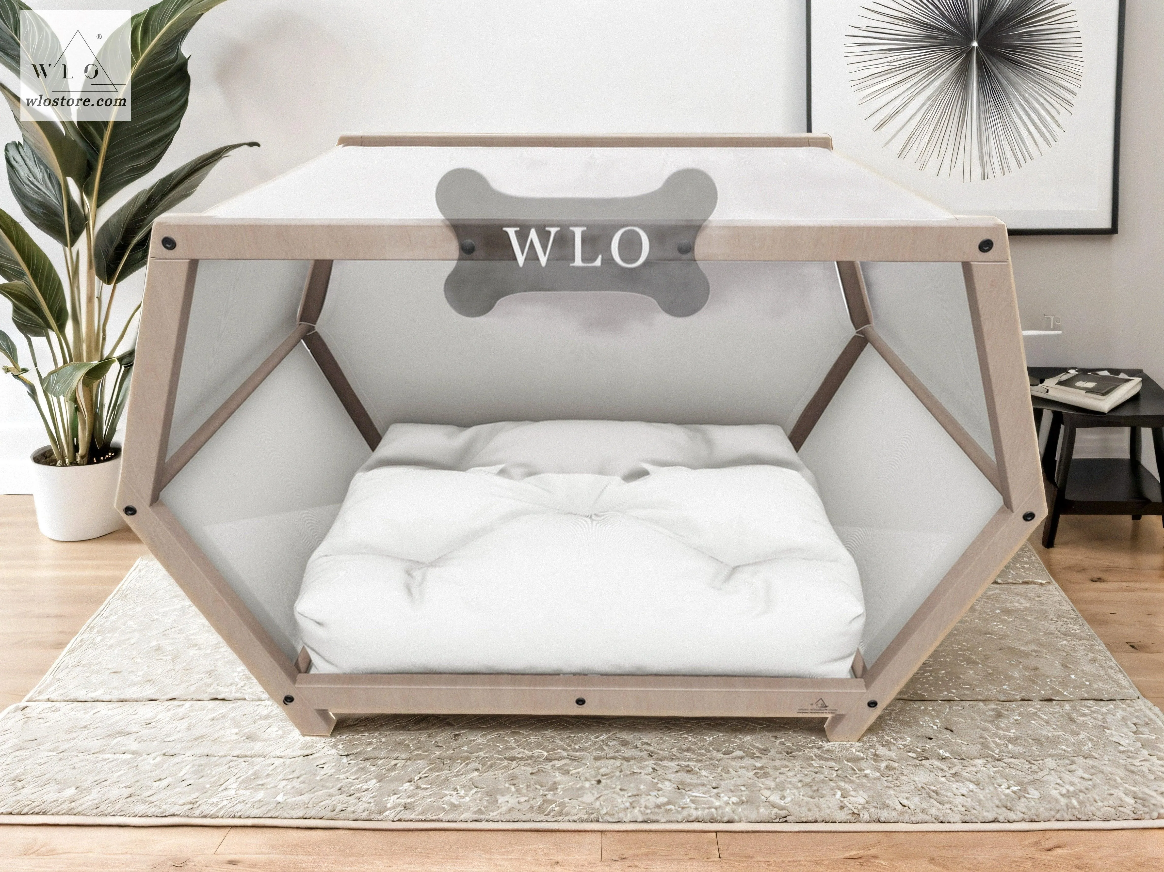 WLO® Natural Hexxon Elevated Modern Dog House