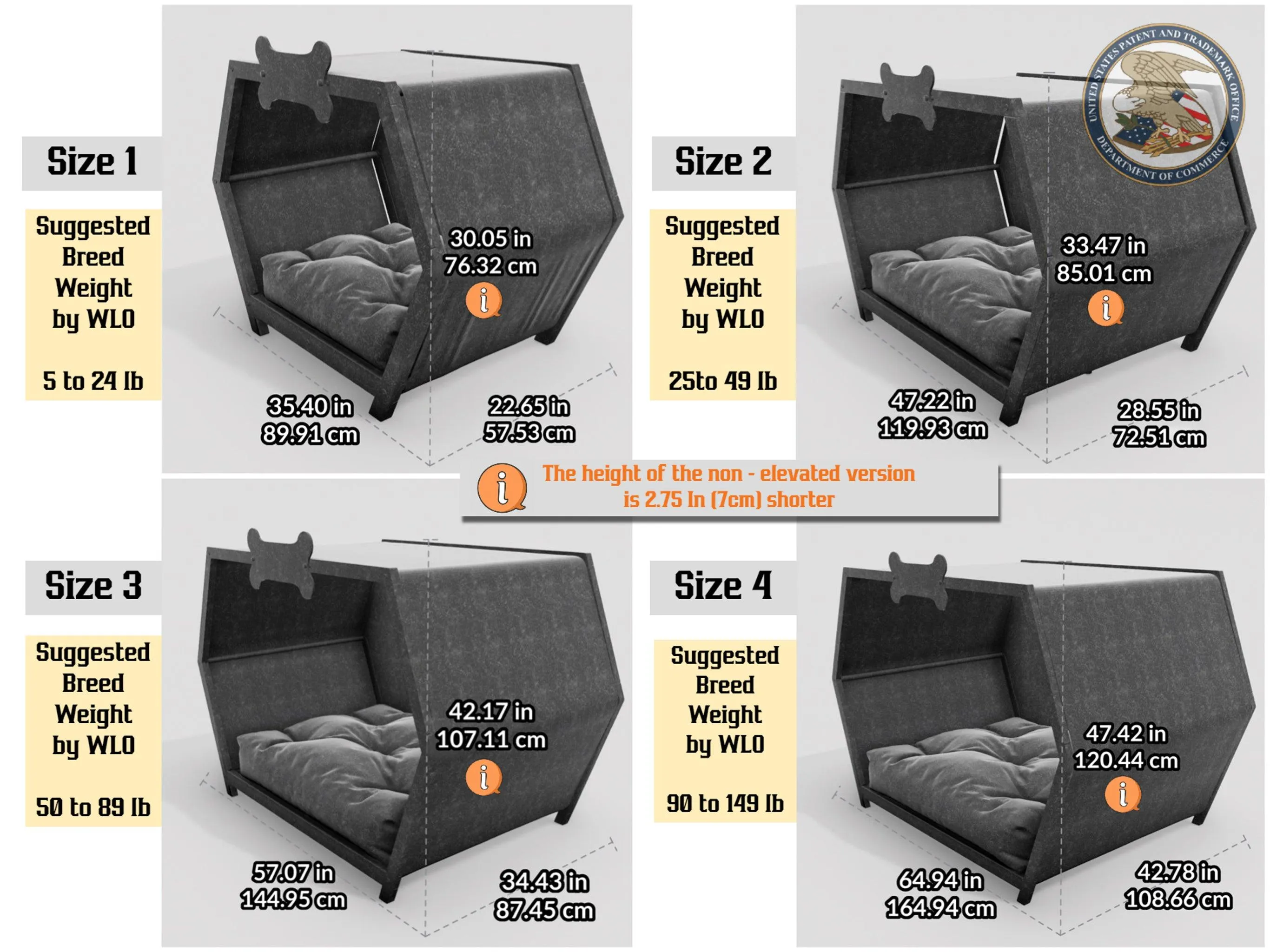 WLO® Natural Hexxon Elevated Modern Dog House
