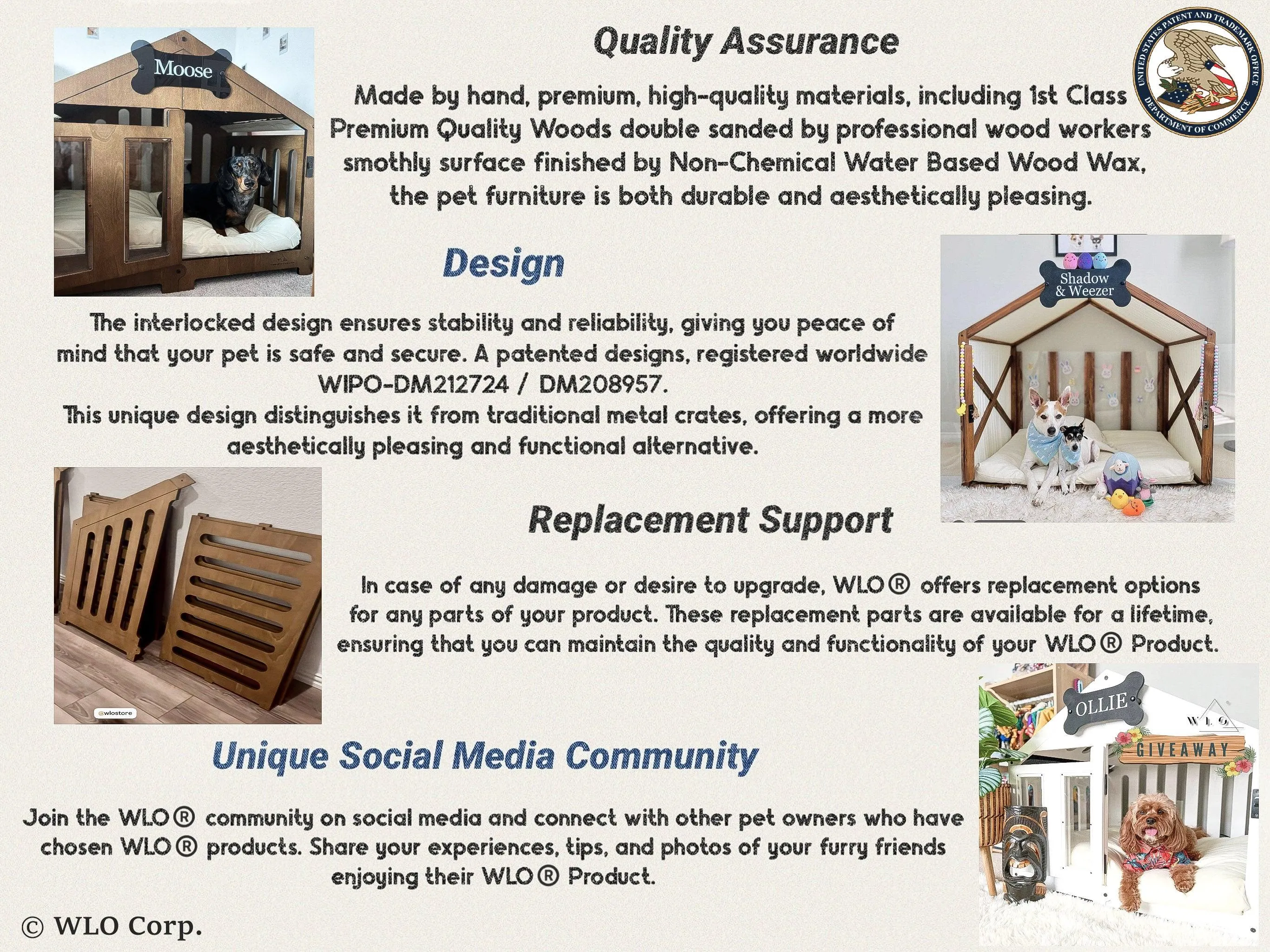 WLO® Natural Hexxon Elevated Modern Dog House