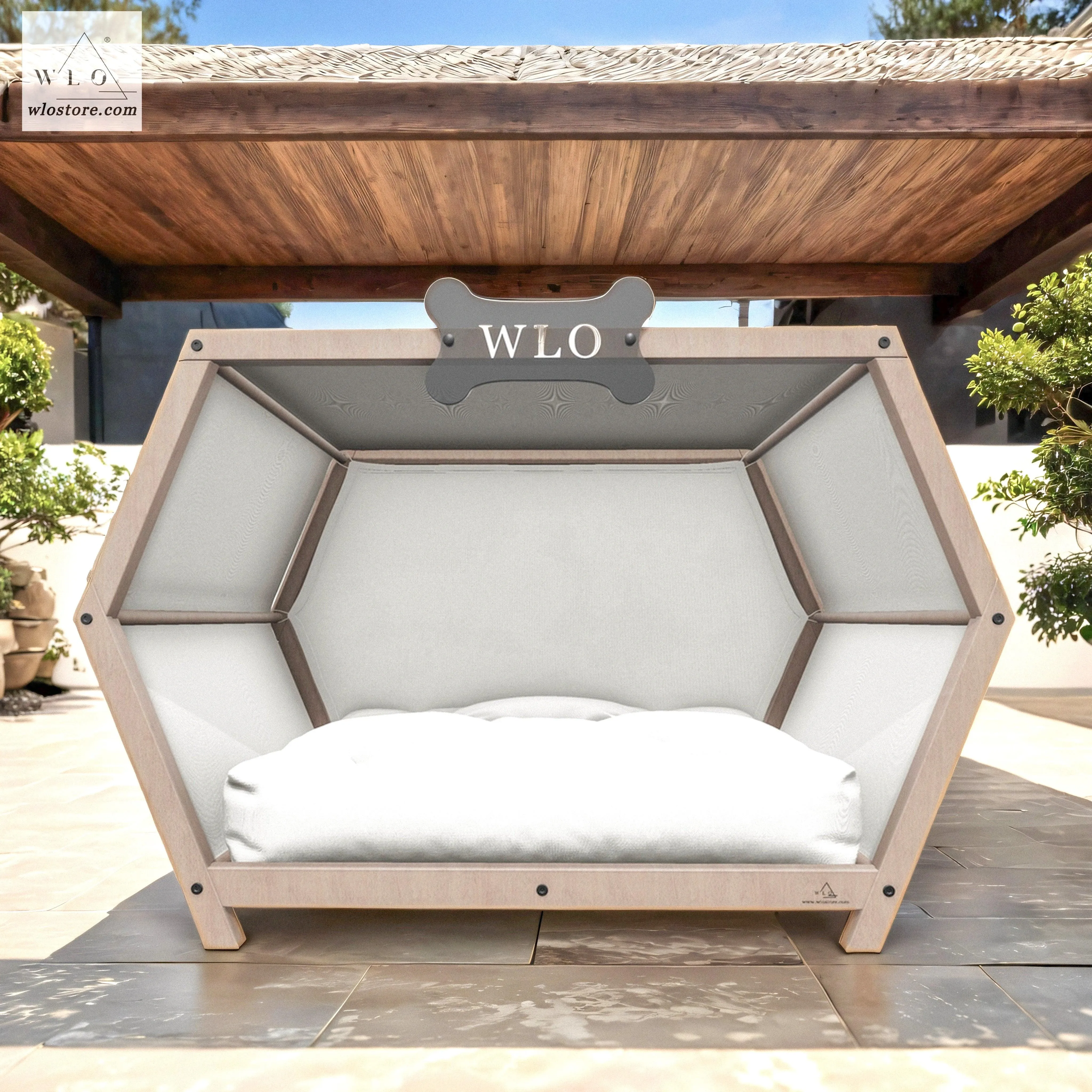 WLO® Natural Hexxon Elevated Modern Dog House