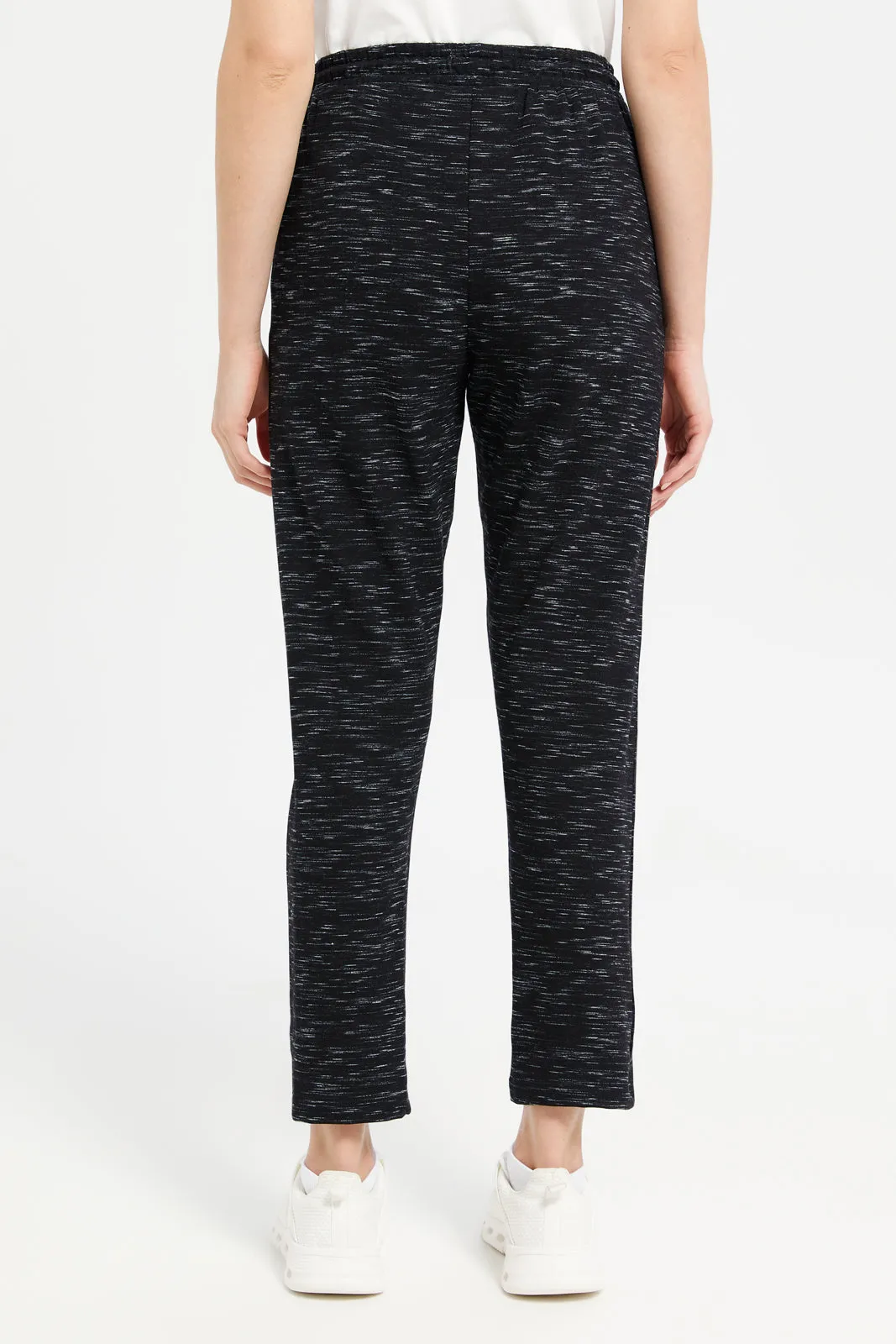 Women Black Track Pants With Pocket