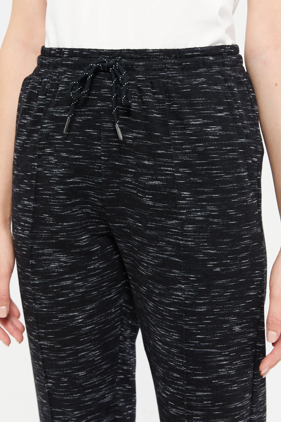 Women Black Track Pants With Pocket