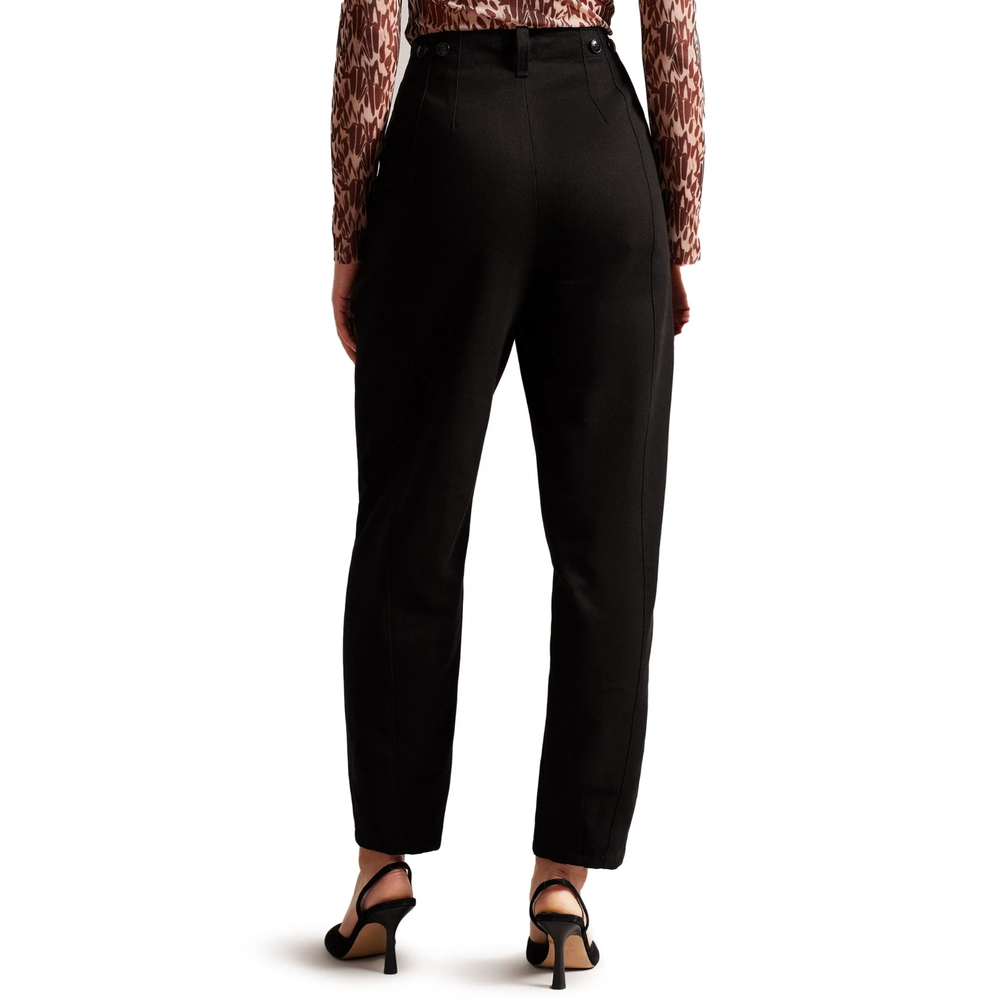 Women Wmt-Eliona-Barrel Trouser With Pin Tuck Detail - Black