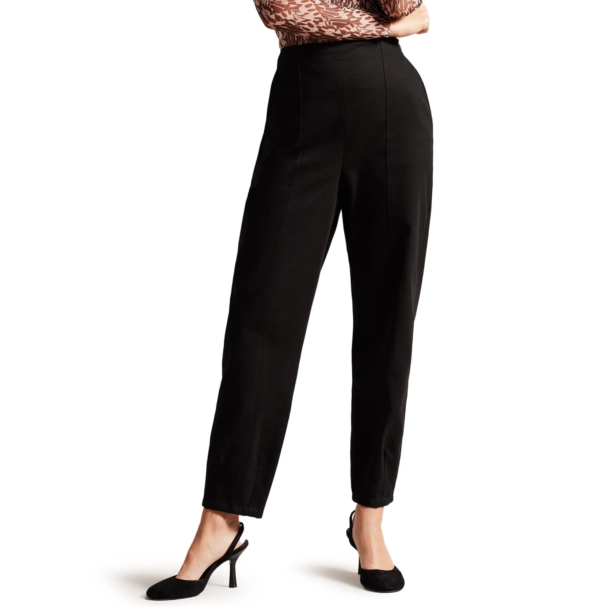 Women Wmt-Eliona-Barrel Trouser With Pin Tuck Detail - Black
