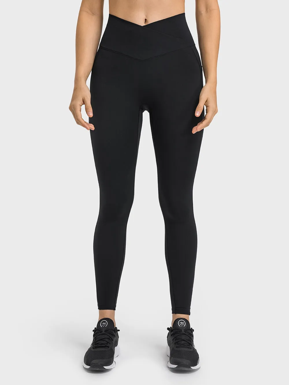 Women's Fitness Yoga Leggings - 25" Cross Waist