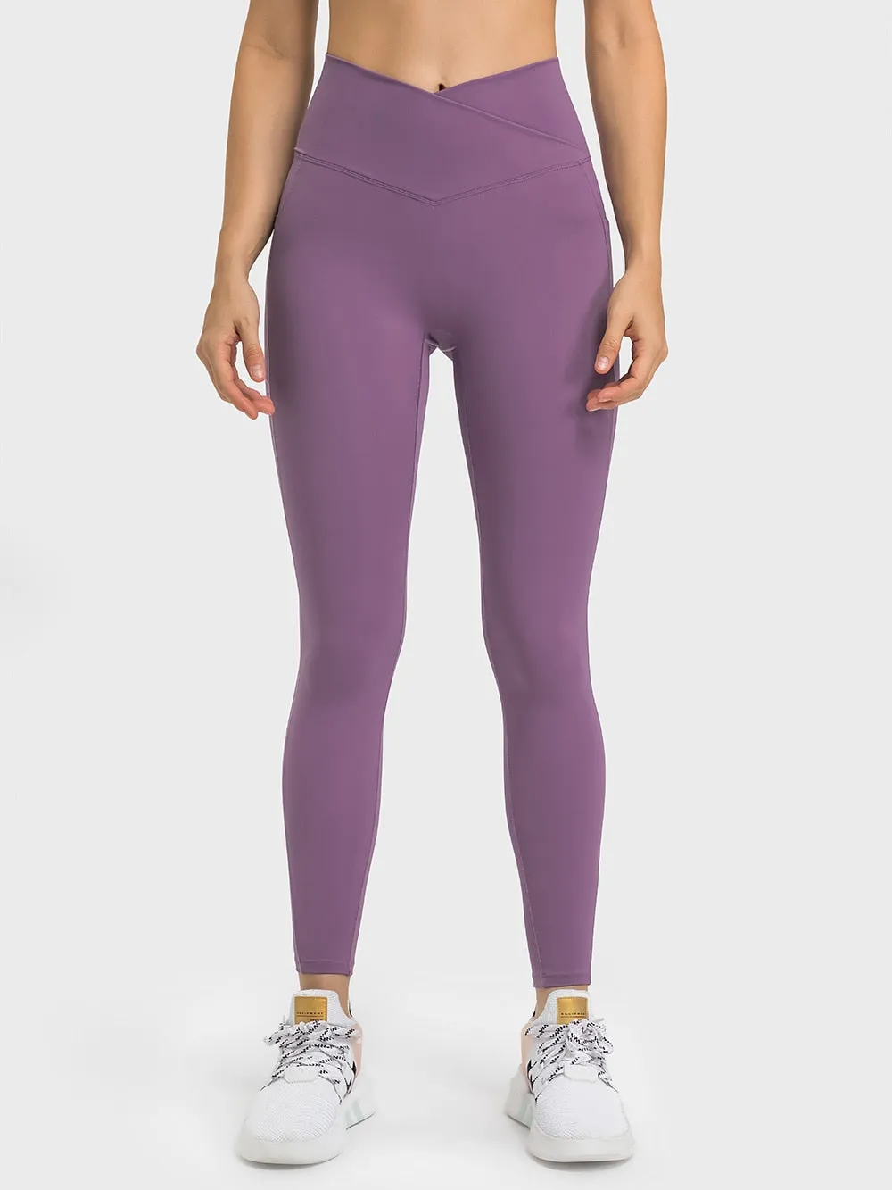 Women's Fitness Yoga Leggings - 25" Cross Waist