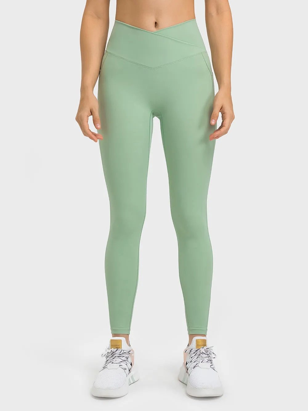 Women's Fitness Yoga Leggings - 25" Cross Waist