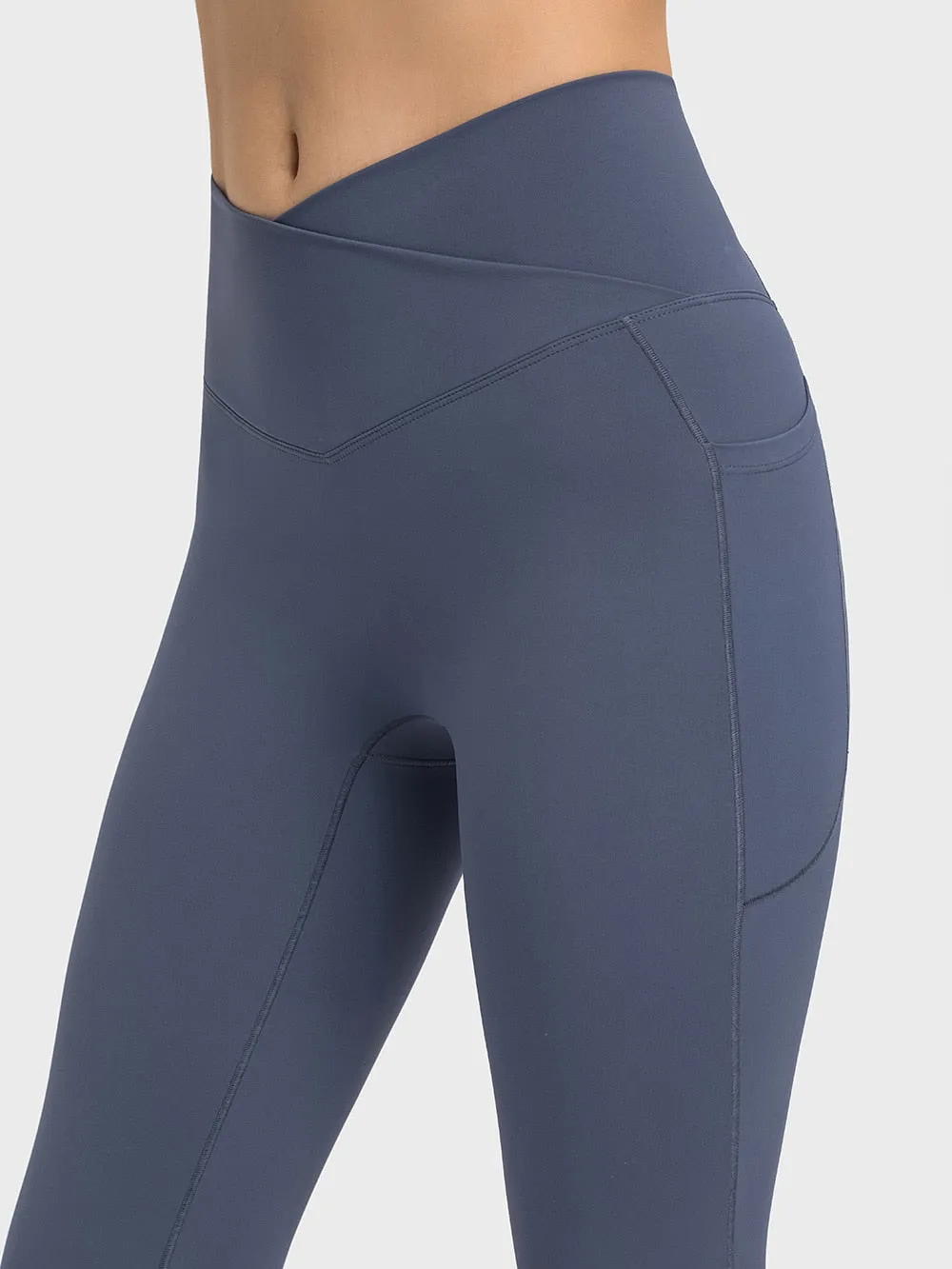 Women's Fitness Yoga Leggings - 25" Cross Waist