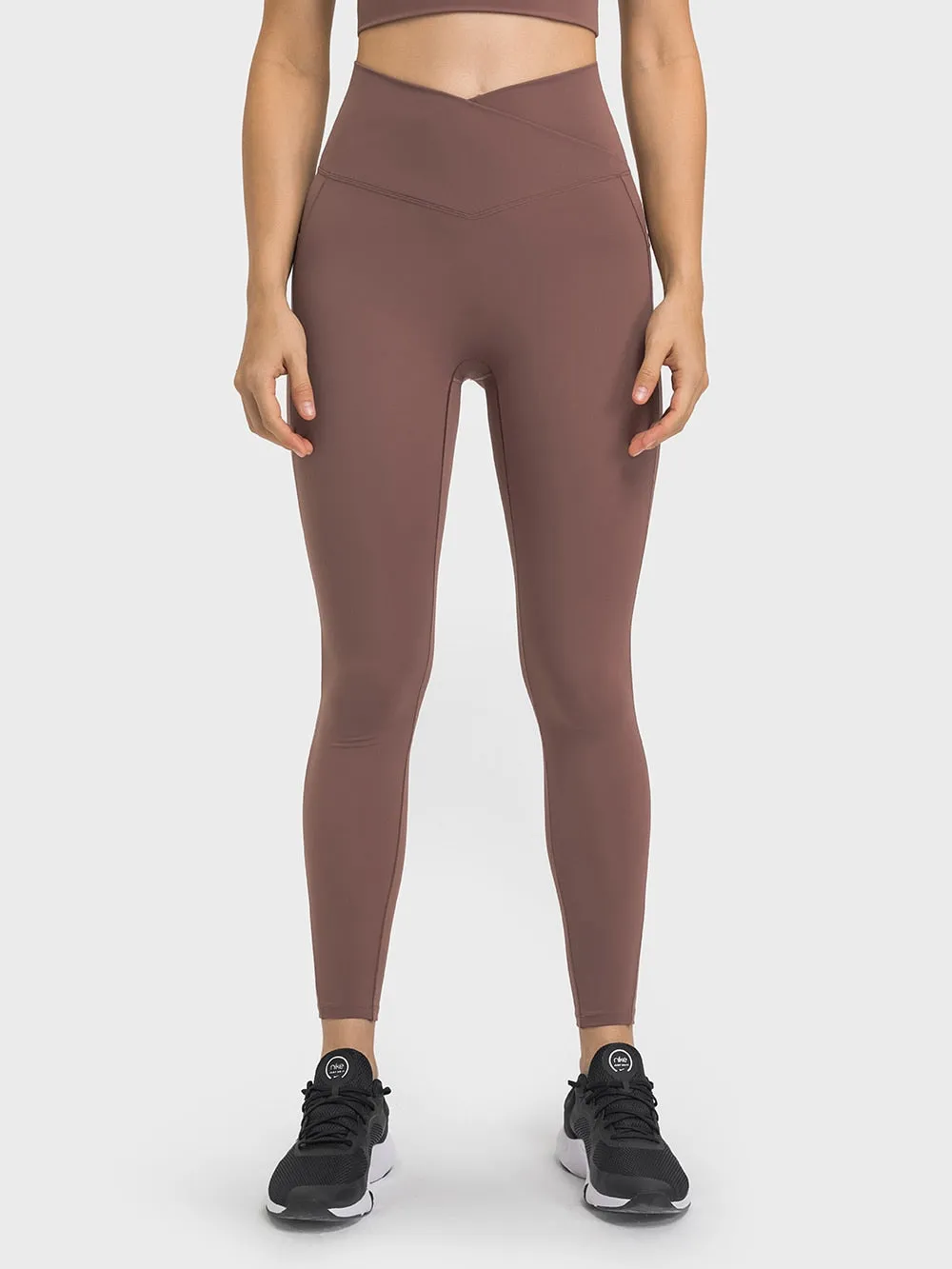 Women's Fitness Yoga Leggings - 25" Cross Waist