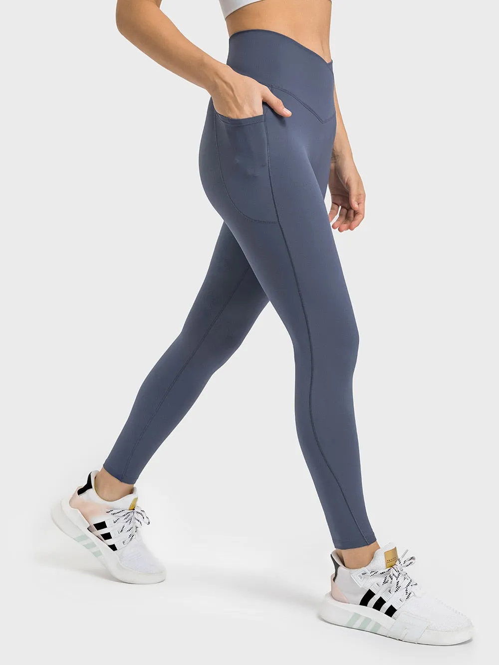 Women's Fitness Yoga Leggings - 25" Cross Waist
