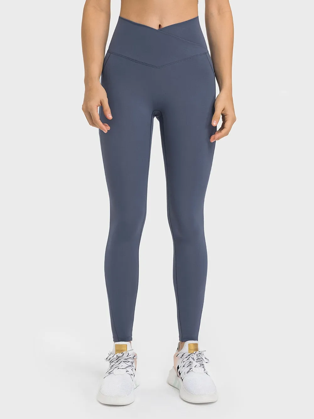Women's Fitness Yoga Leggings - 25" Cross Waist