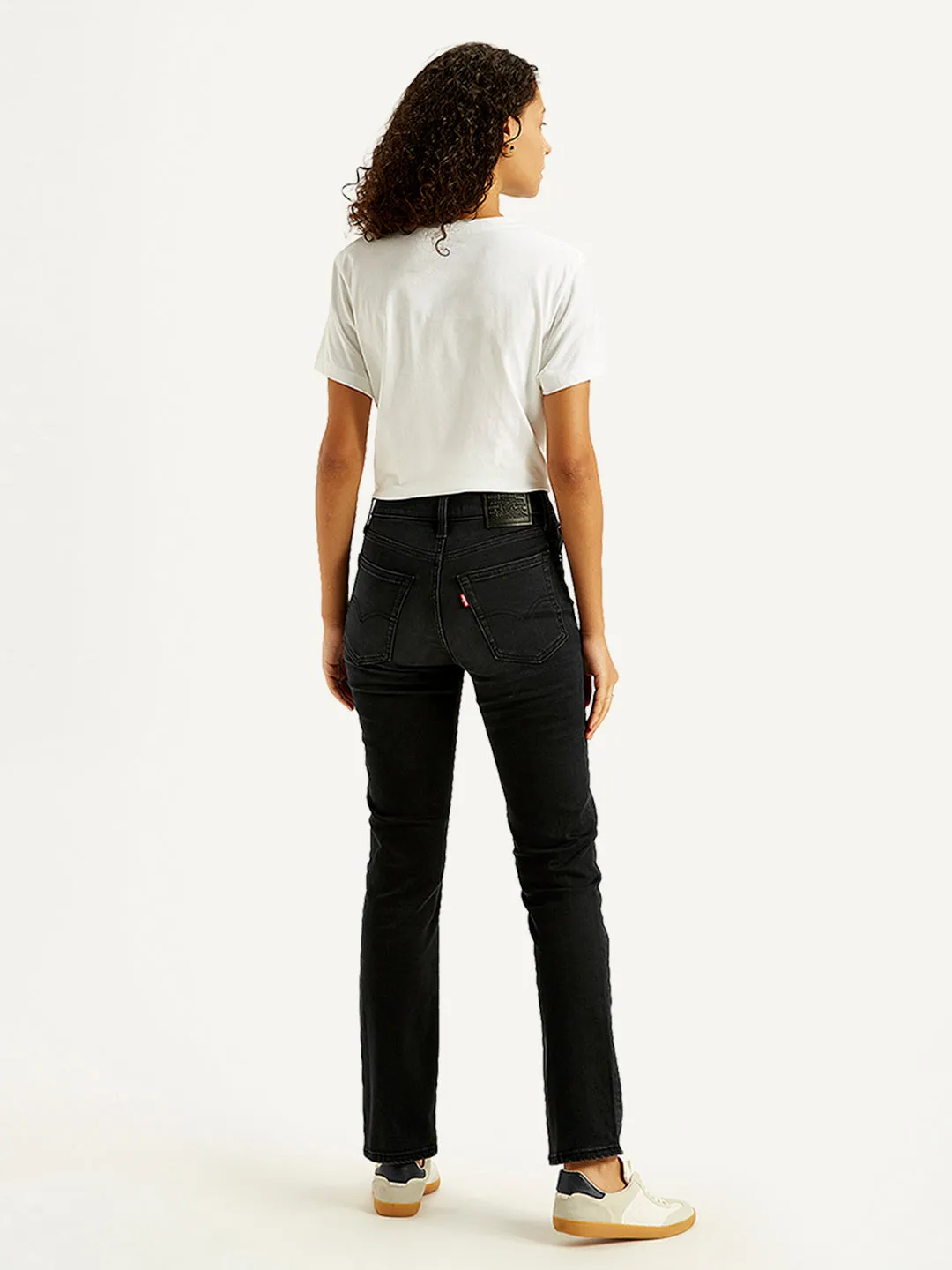 Women's High Rise 724 Slim Fit Black Jeans