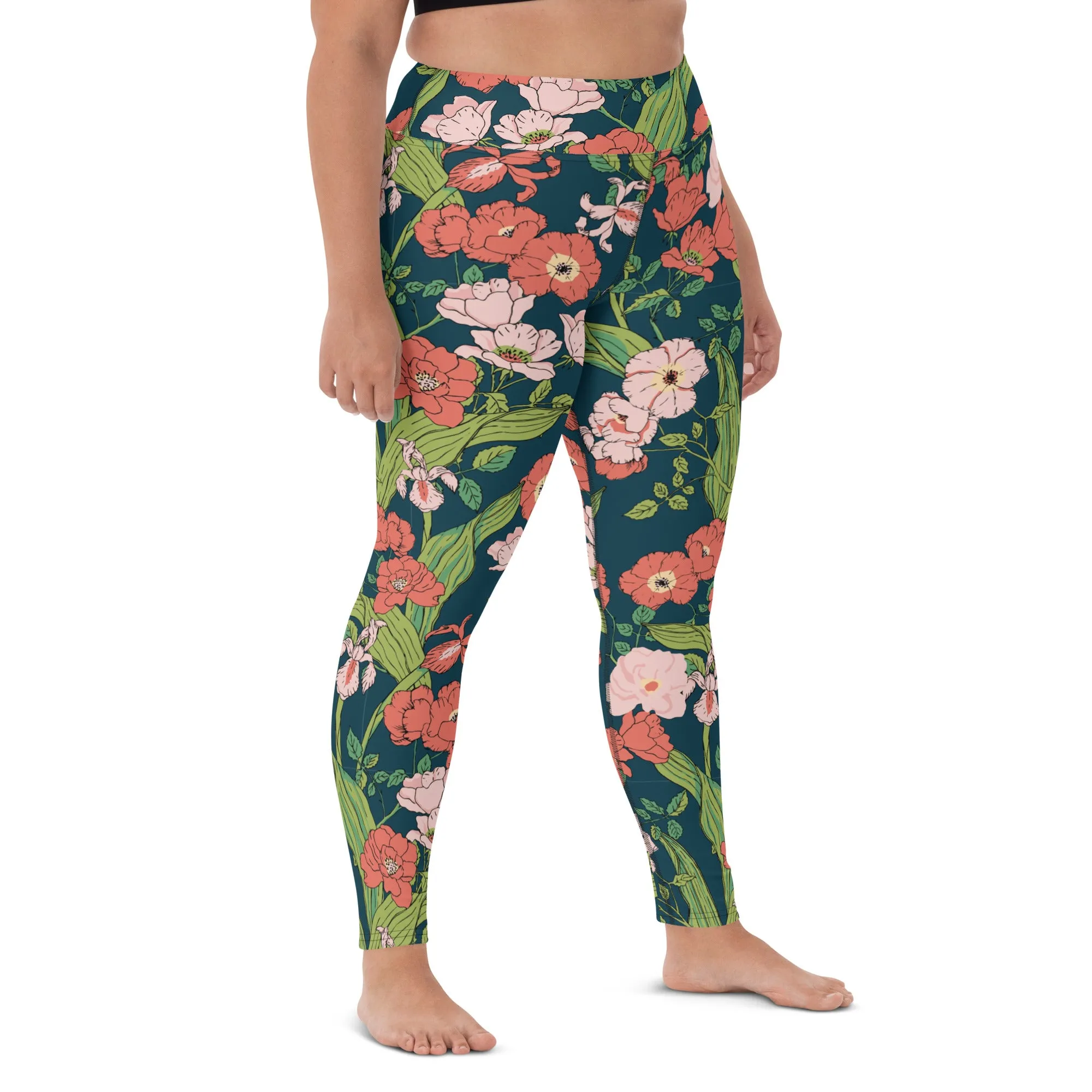 Women's Plus Size Swim Leggings UPF 50 2XL-6XL - Seychelles Floral