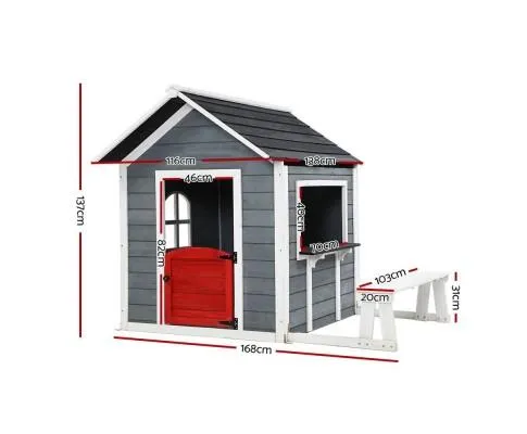 Wooden Cubby & bench Play House