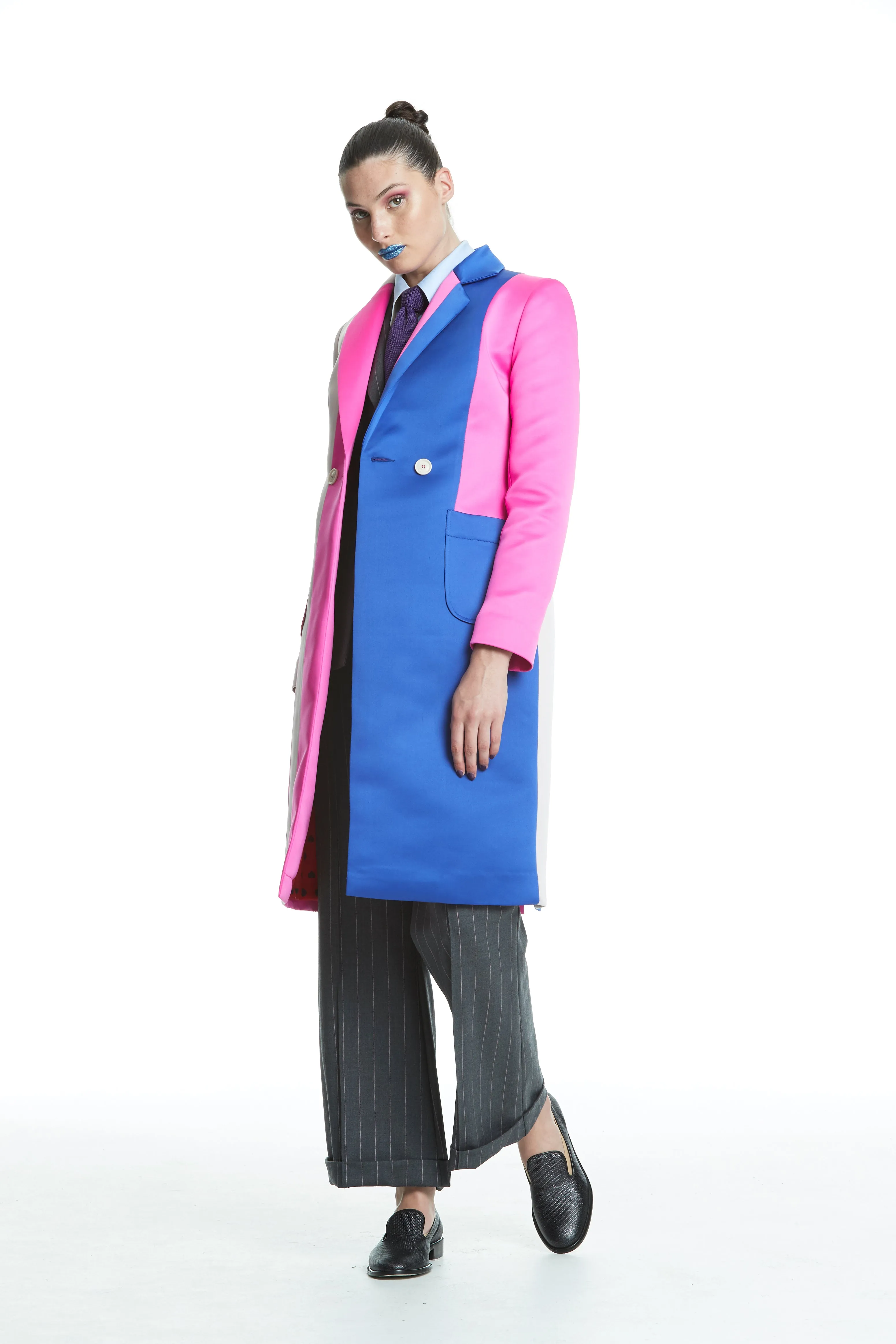 WORLD 4453 The Advertiser Trouser Charcoal Stripe