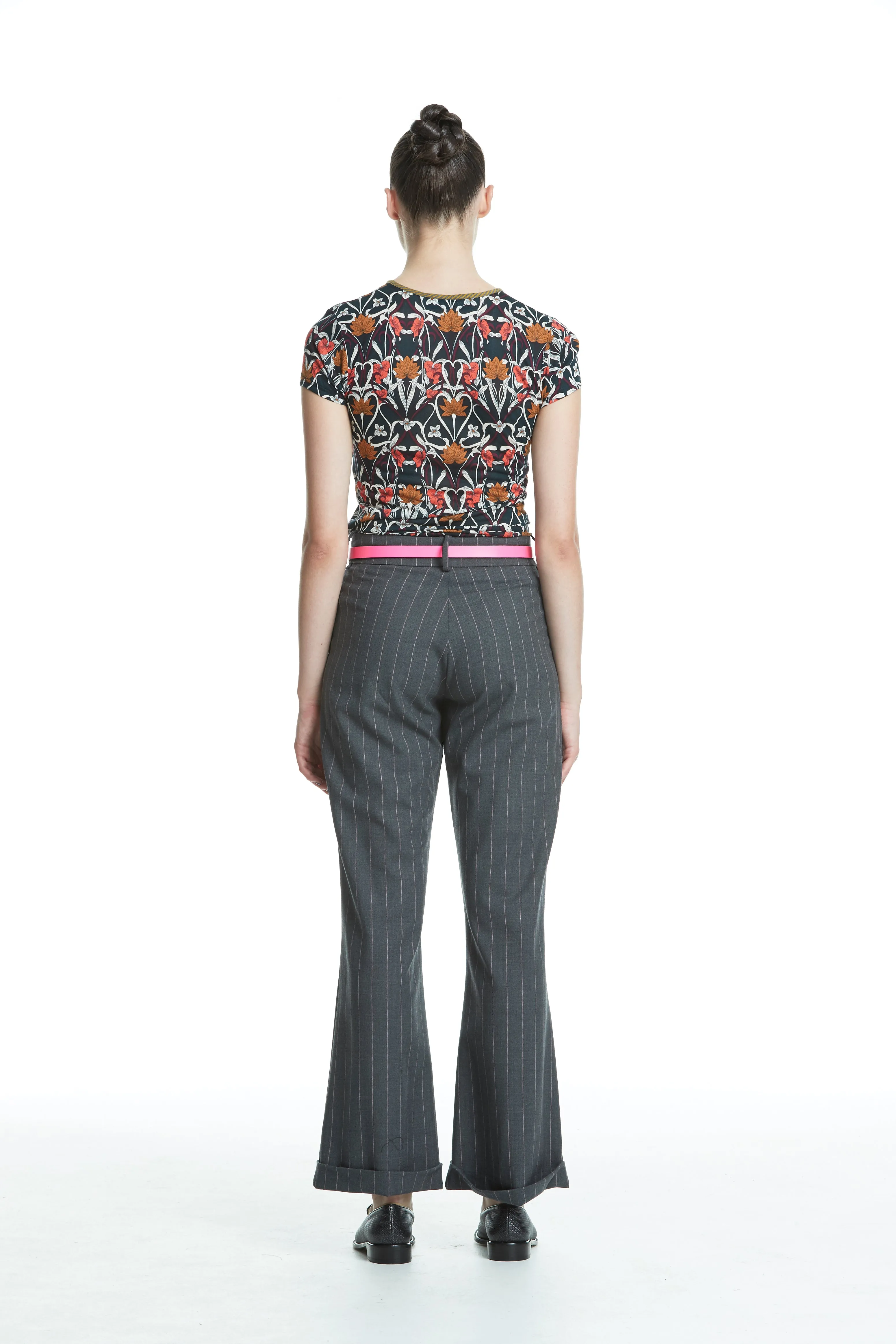 WORLD 4453 The Advertiser Trouser Charcoal Stripe