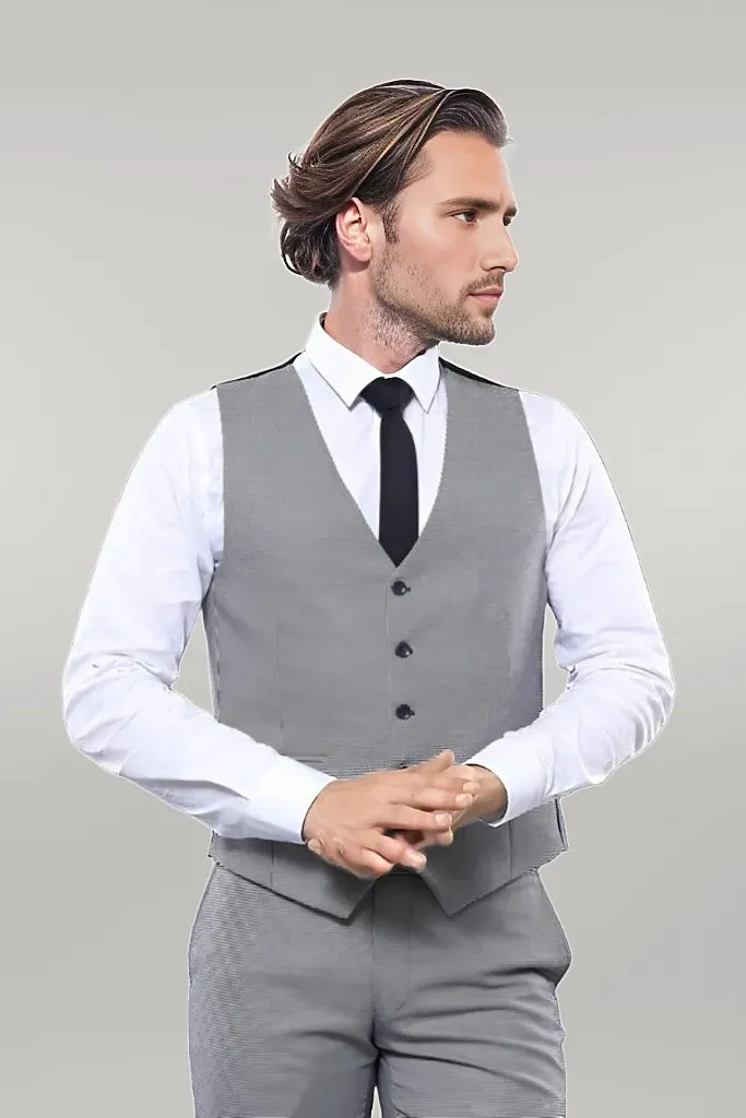 WSS Plaid Slim-Fit Light Blue Men Suit  - Singen