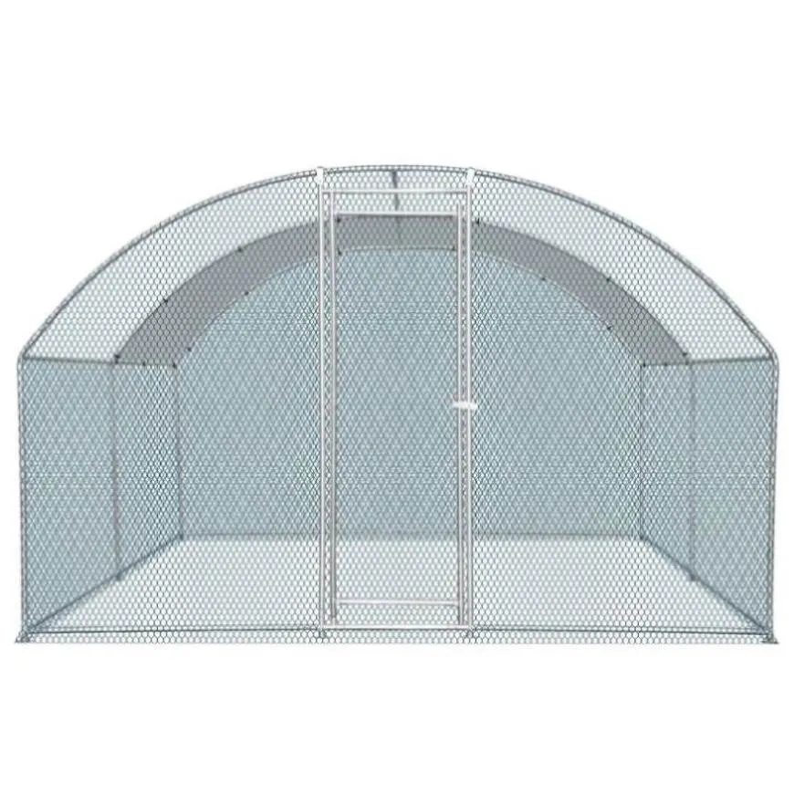 ZUN 13 x 10 ft Large Metal Chicken Coop, Walk-in Poultry Cage Chicken Hen Run House with Waterproof 49723513