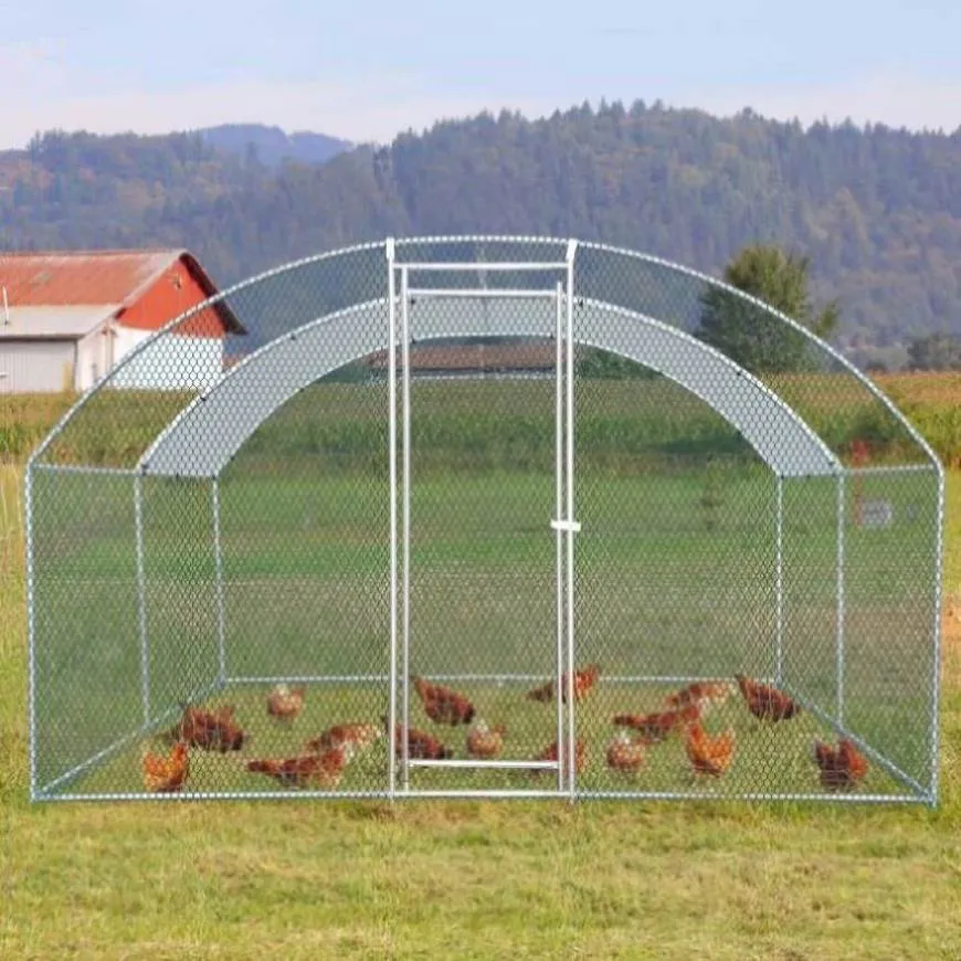 ZUN 13 x 10 ft Large Metal Chicken Coop, Walk-in Poultry Cage Chicken Hen Run House with Waterproof 49723513