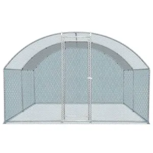 ZUN 13 x 10 ft Large Metal Chicken Coop, Walk-in Poultry Cage Chicken Hen Run House with Waterproof 49723513