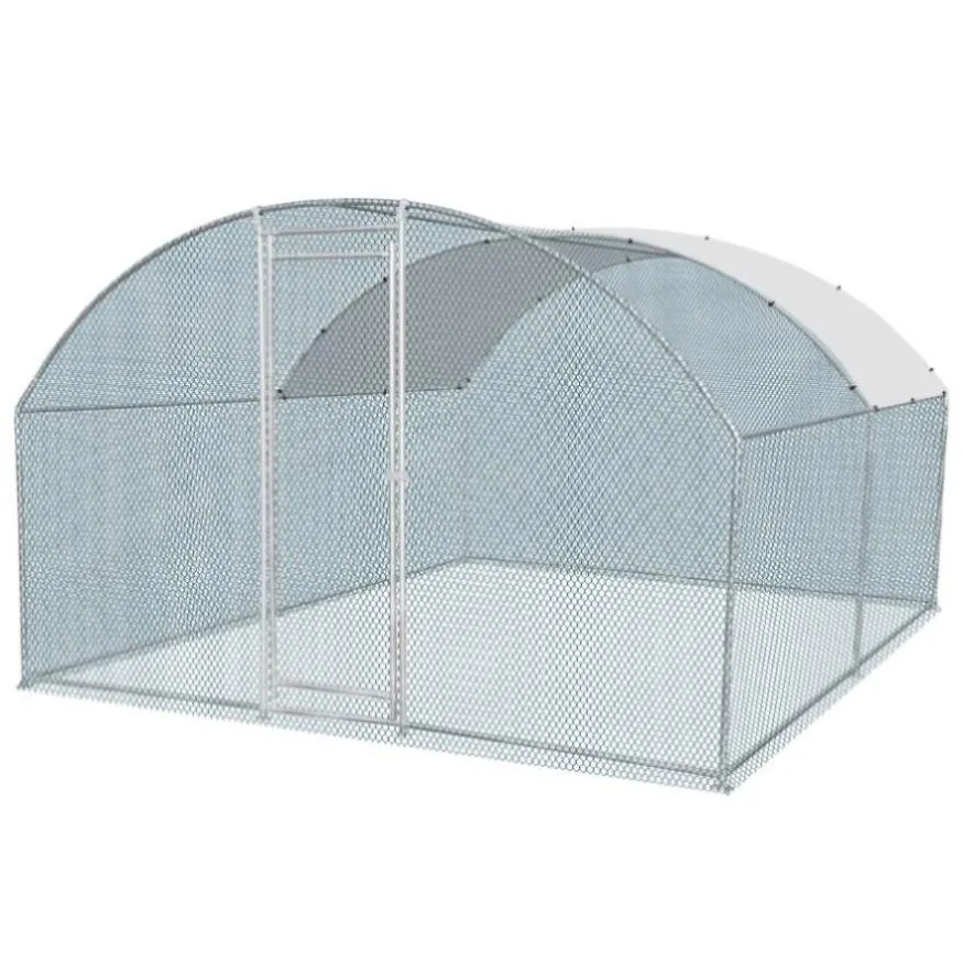 ZUN 13 x 10 ft Large Metal Chicken Coop, Walk-in Poultry Cage Chicken Hen Run House with Waterproof 49723513