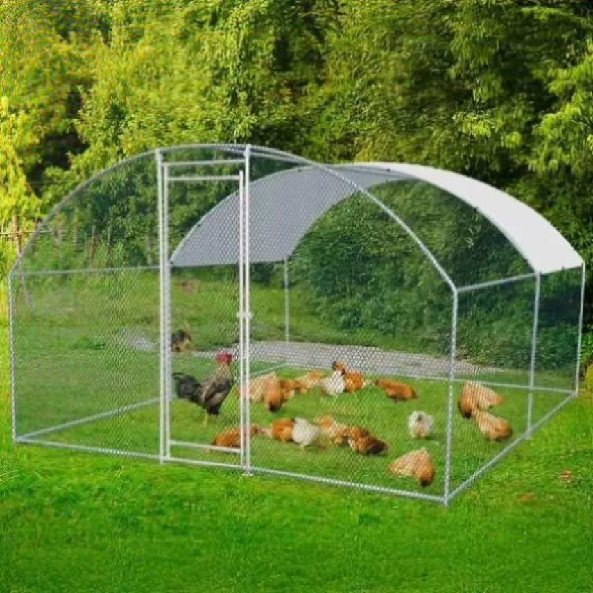 ZUN 13 x 10 ft Large Metal Chicken Coop, Walk-in Poultry Cage Chicken Hen Run House with Waterproof 49723513